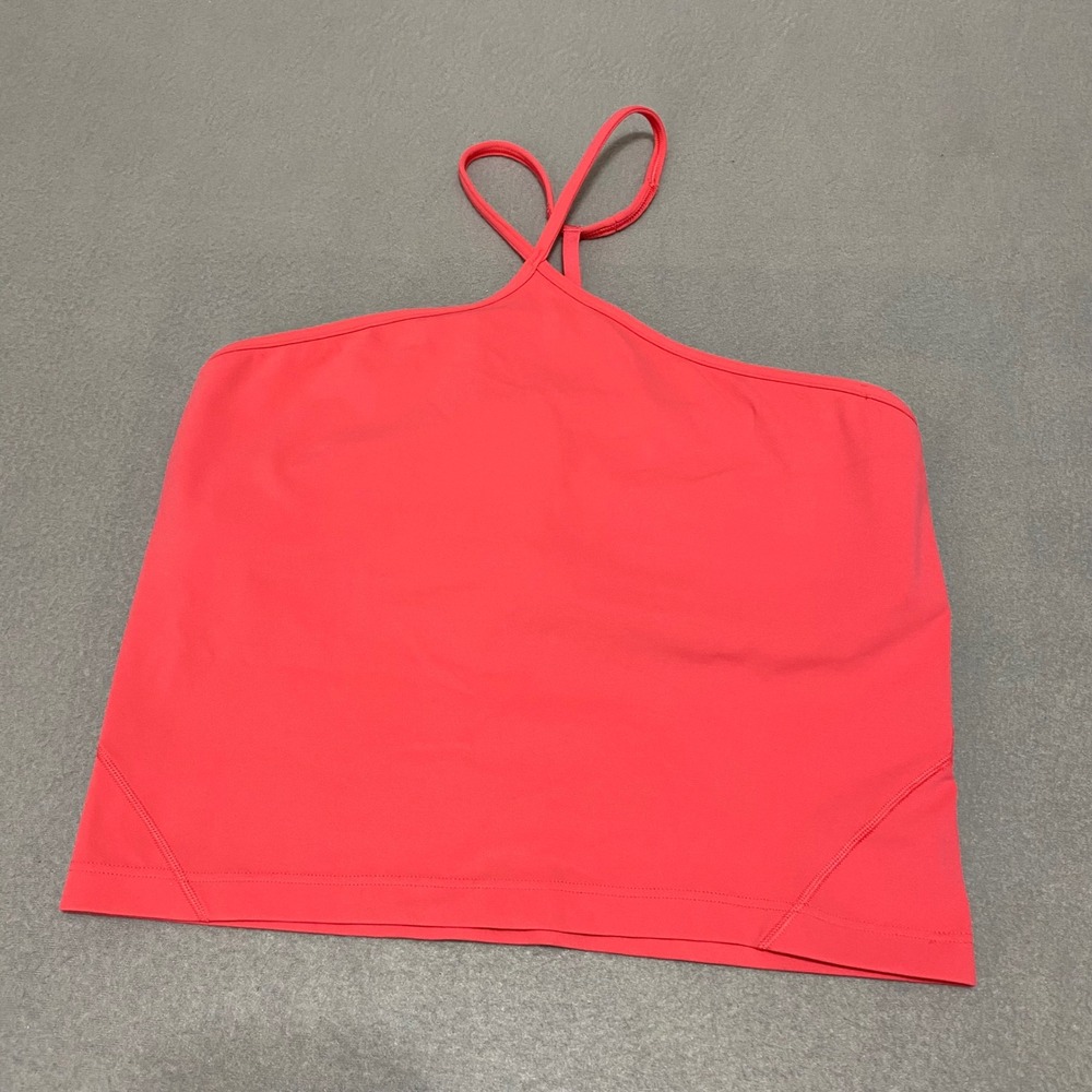 Lululemon Coral Pink Halter Neck Tank Top Built-in Bra Size 8 LW1EUIS.02